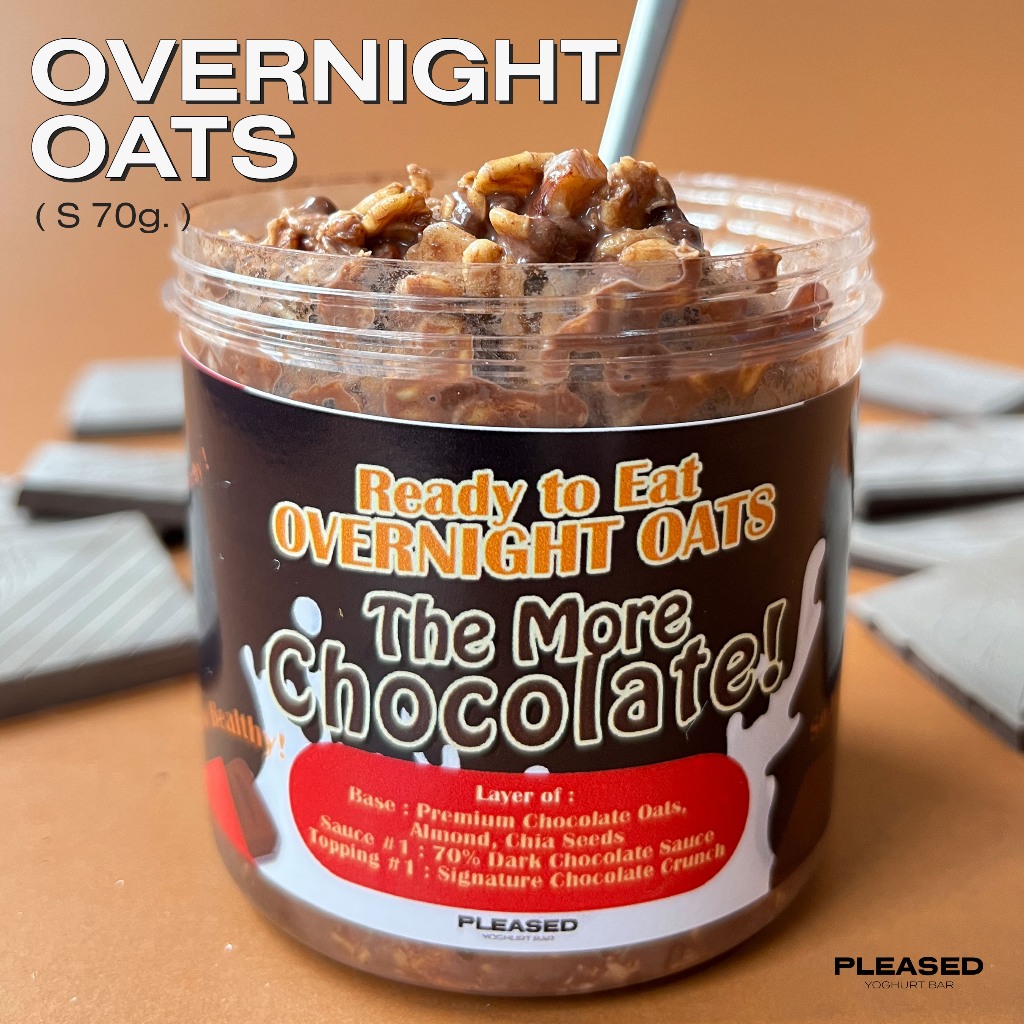 Overnight Oats (S) - รส Dark Chocolate almond butter โอ๊ตเครื่องอัดแน่น อยู่ท้อง ช่วยลดน้ำหนัก