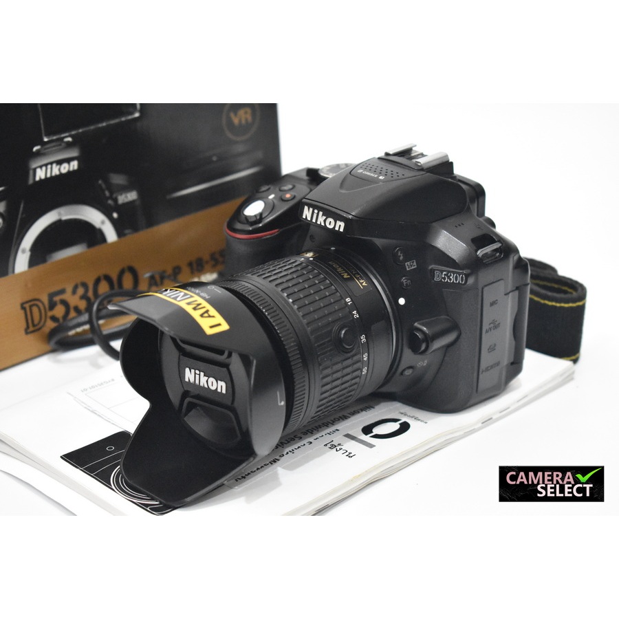 (มือสอง)กล้อง Nikon D5300 kit af-p 18-55mm vr สภาพสวย ชัตเตอร์49xxx ใช้งานปกติ อดีตประกันศูนย์ ของครบกล่อง