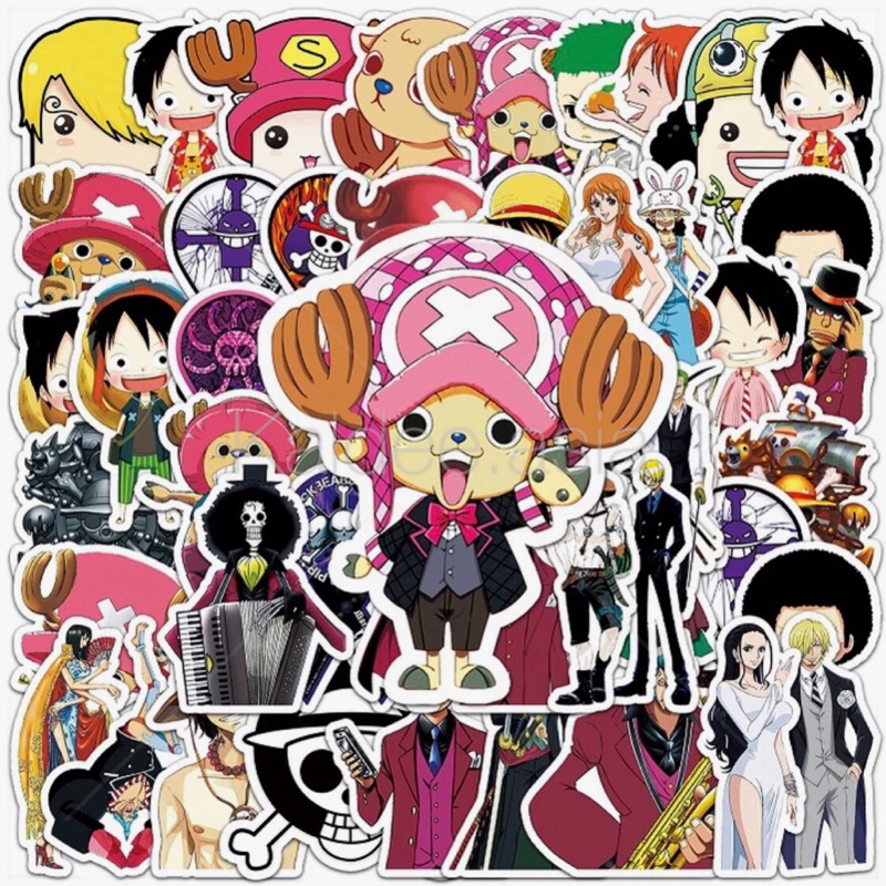 ขายดี Sticker S28 สติกเกอร์ กันน้ำ ลายการ์ตูน One Piece สำหรับตกแต่ง งาน DIY จำนวน 50 ชิ้น
