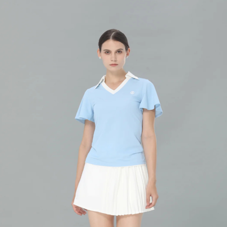 E.PARCA COLLAR SHORT-SLEEVES (SKY BLUE)