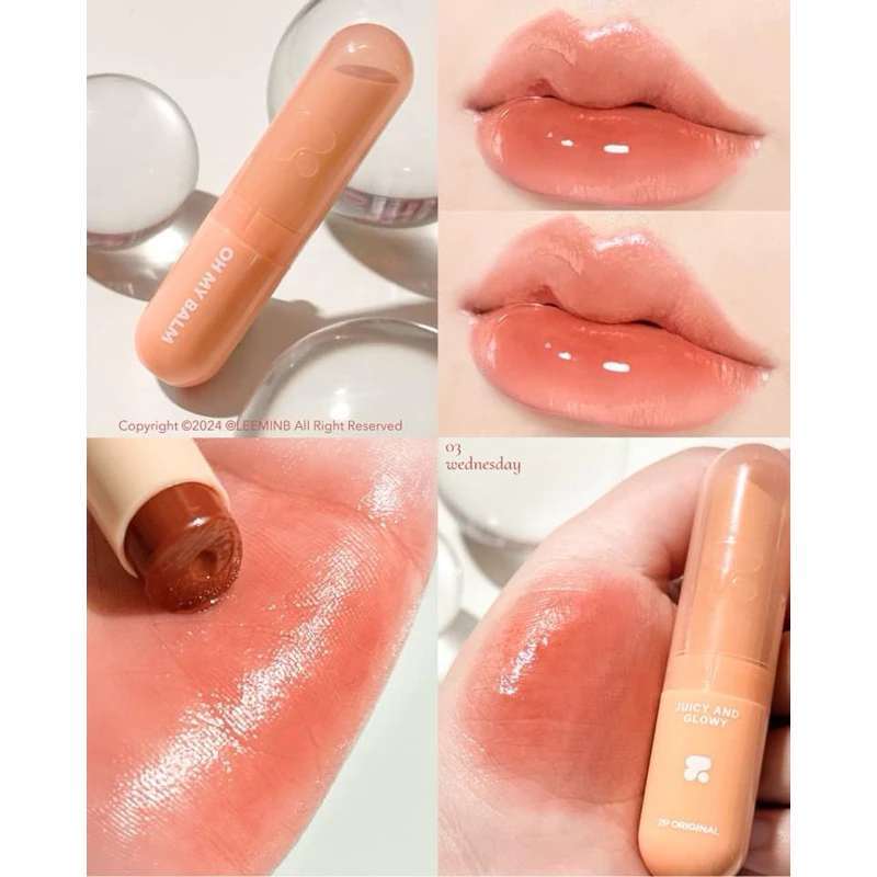 OH MY BALM juicy & glowy ลิปบาล์มเนื้อแจม#03 WEDNESDAY (สีแดงอมส้ม)