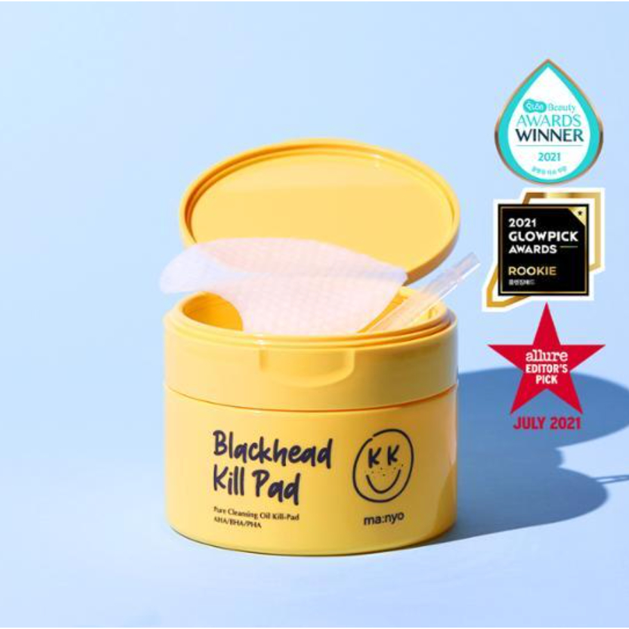 Manyo Blackhead Kill Pad Pure Cleansing Oil Kill-Pad AHA/BHA/PHA 50 แผ่น 200mL คลีนซิ่งออยล์แบบแผ่น 