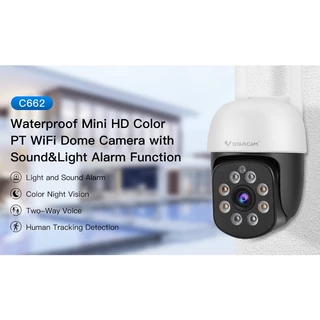 Vstarcam C662 WIFI ความละเอียด 3 ล้านพิกเซล กล้องวงจรปิดไร้สาย กล้องนอกบ้าน Outdoor มีAI+ คนตรวจจับสัญญาณเตือน