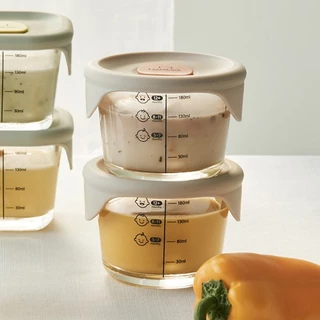LocknLock (3 ชิ้น) กล่องแก้วเก็บอาหารทรงกลมสำหรับเด็ก Baby Food Container 180 ml. รุ่น LLG508S3 ชมพู