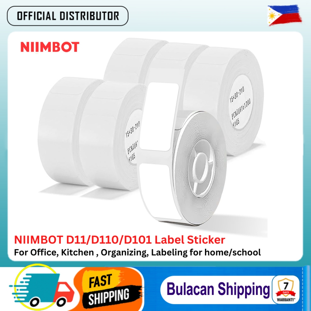 Niimbot สติกเกอร์ฉลากความร้อน สีขาว 15*50/15*30/12*40 มม. D11 D110 D101
