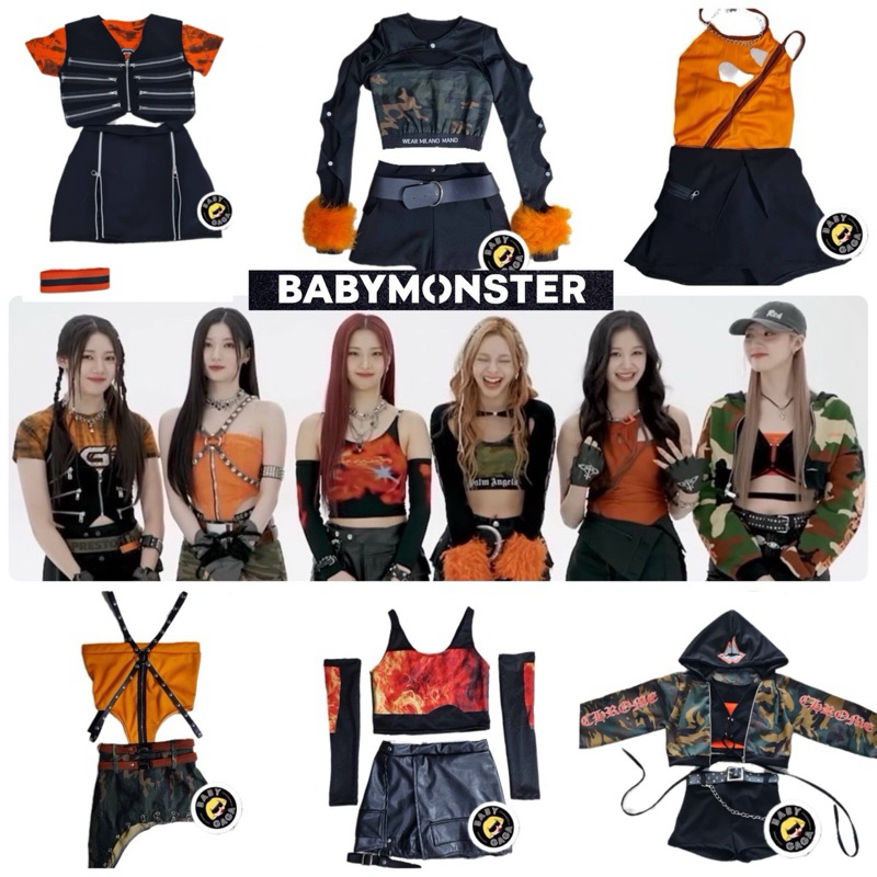 BABYGAGA🧡💚 Babymonster Baemon ชุดเบบี้มอนสเตอร์ ชุดBabymonster ✂️ รับตัดชุด ชุดเต้น ชุดโคฟ ชุดโคฟเวอ