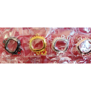 (แท้100% ปลอมคืนเงิน) กรอบสี่เหลี่ยม หน้าพรานบุญ 1.5ซม. ลายไข่ปลาเกลียวเชือก | Amulet Case | 方形佛牌外壳(กรอบชุบหนา 2 เท่า)