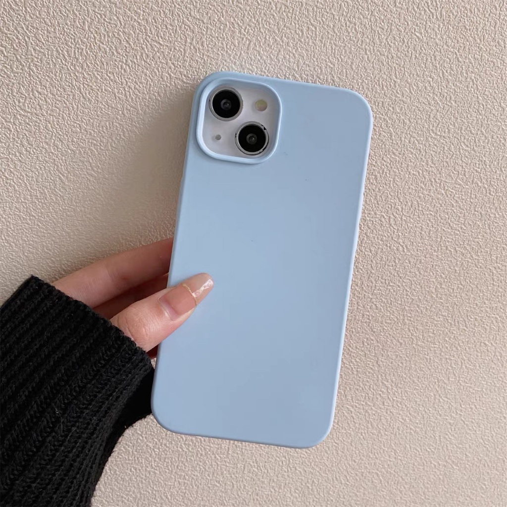 เคสกำมะหยี่ สีฟ้าอ่อน สำหรับไอโฟน i15,i6,i6s,i7,i8,SE,​6p,​7p,8p,​X,XR,i11,i12,13,14,15,16,17pro max,14,15,16plus,17 Air