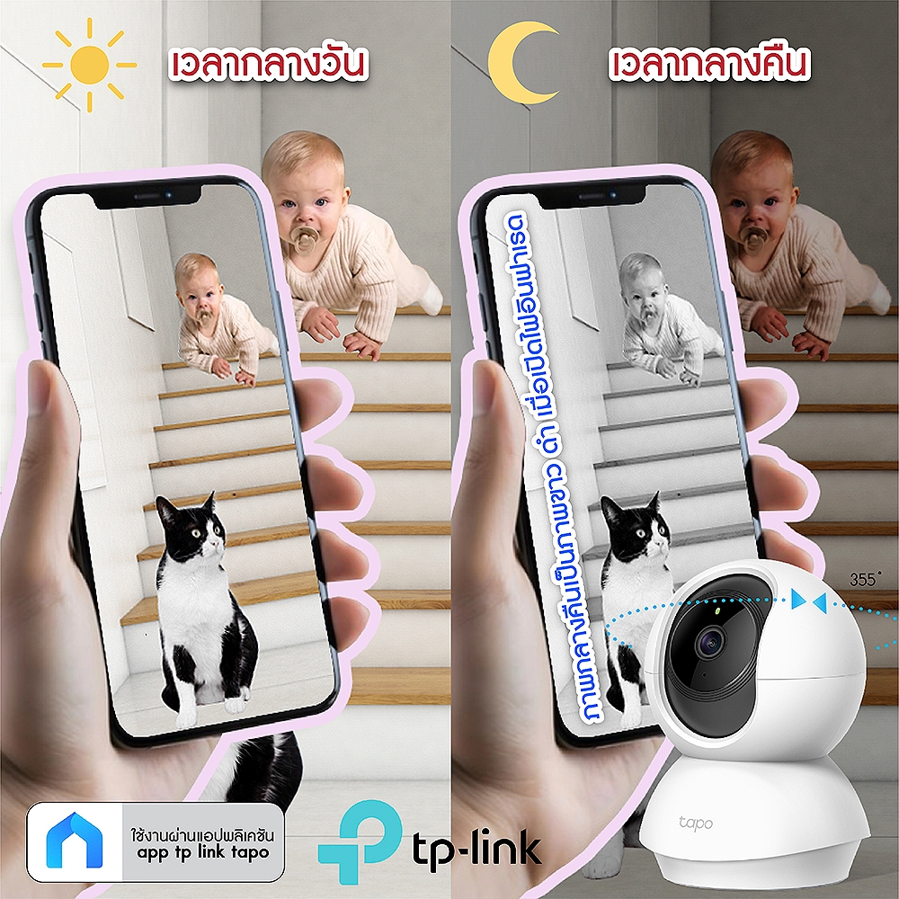 FNKvision TP-LINK TAPO C200 กล้องวงจรปิดไร้สาย ภาพคมชัด1080P WIFI Wireless IP Camera กล้องวงจรปิด AI ติดตามอัตโนมัติ