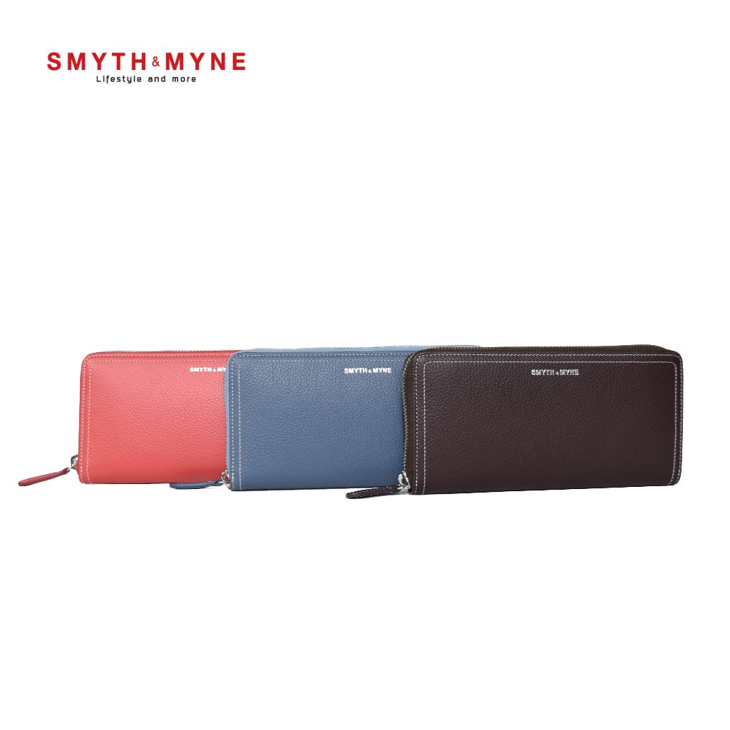 SMYTH &amp; MYNE กระเป๋าสตางค์ใบยาวซิปรอบ หนังแท้ รุ่น Monica
