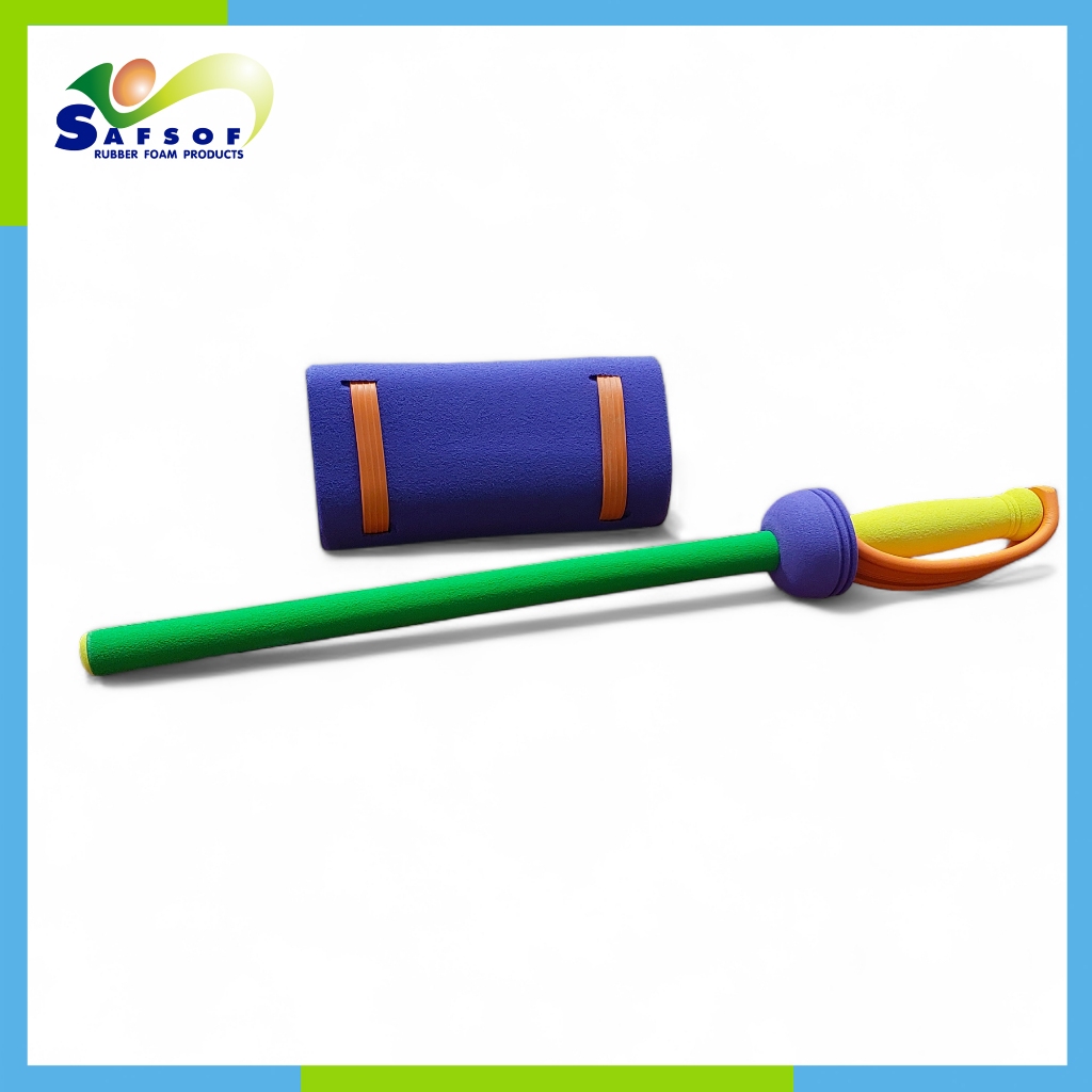 Safsof Sword ดาบเด็ก ดาบของเล่น  ชุดดาบและโล่โฟมขนาด 24 นิ้ว ของเล่นรูปแบบดาบอัศวิน รุ่น KJ-01(B)