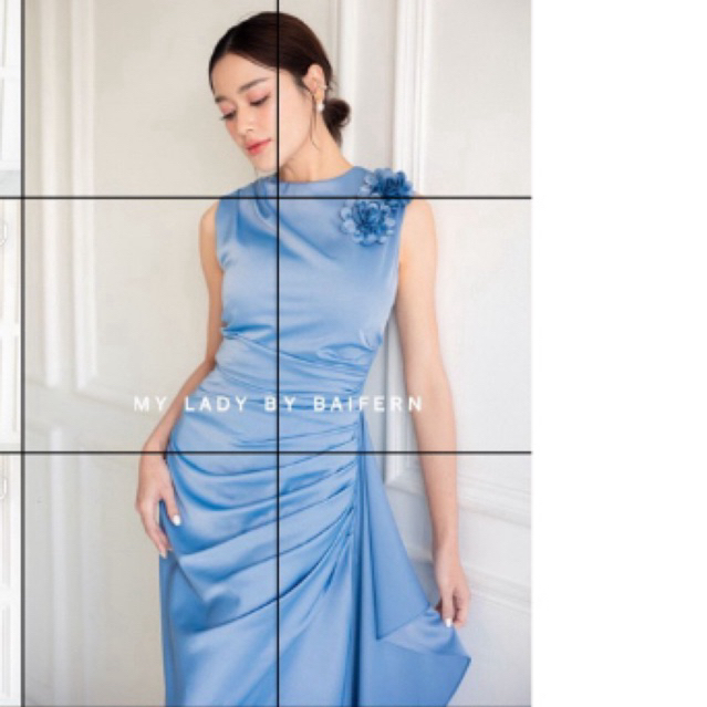 ชุดเดรสไปงานแต่ง ชุดออกงาน MY LADY BY BAIFERN - size M สีฟ้าตามภาพ shop 990