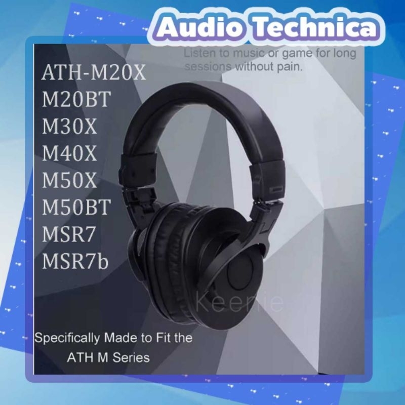 ฟองน้ำหูฟัง 1 คู่ หนัง PU สำหรับ Audio Technica ATH-M20X M20BT M30X M40X M50X M50BT MSR7 MSR7b พร้อมส่งจาก กทม.