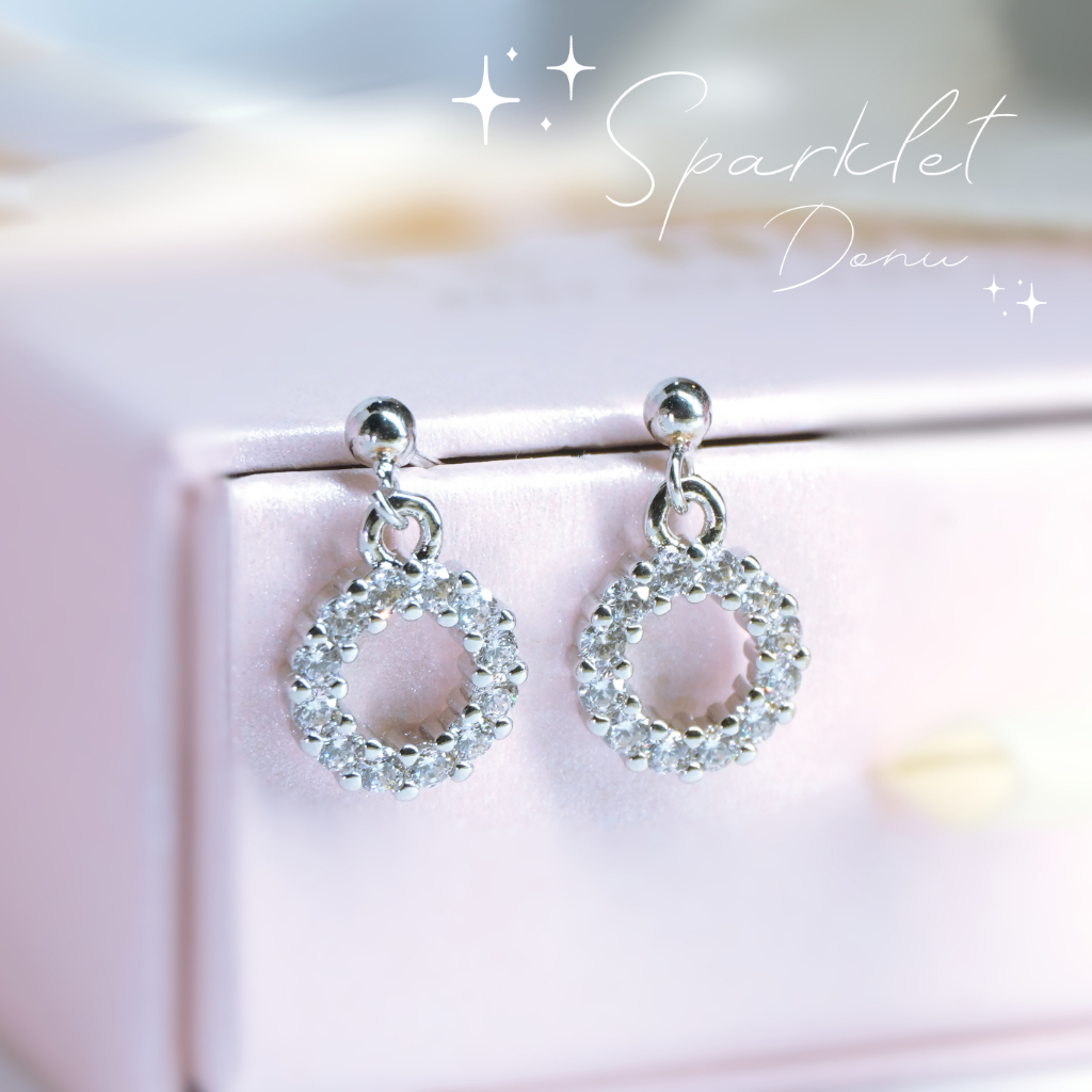 ต่างหู s925 earrings รุ่น Sparkle Donut ผู้หญิง ต่างหูแฟชั่น ของขวัญ เครื่องประดับ minimal