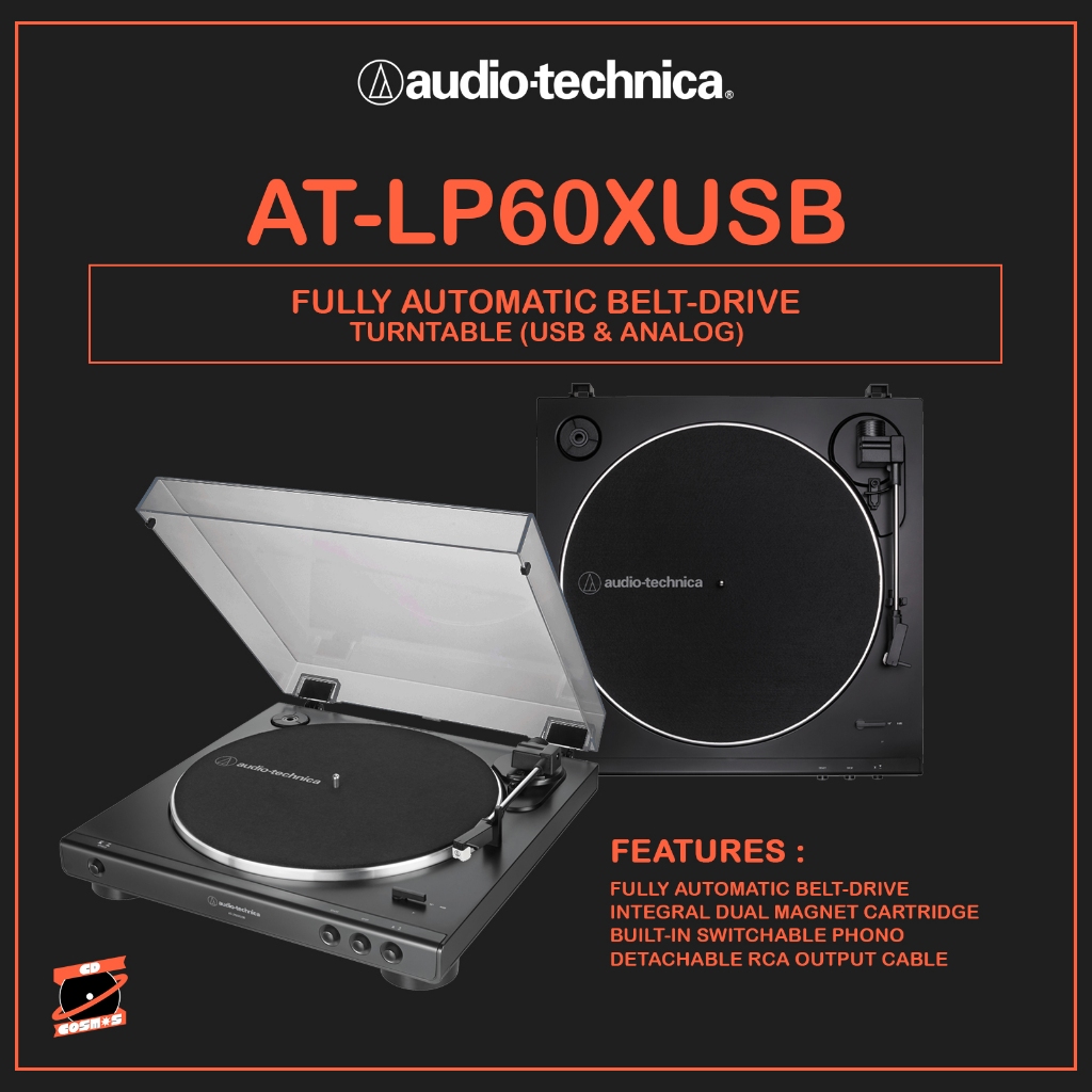 Audio Technica AT-LP60XUSB (Turntable)(Black/Gun metal)