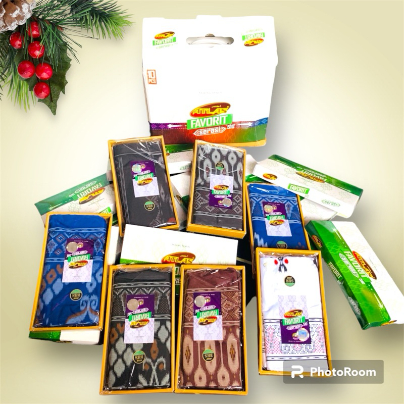 ผ้าโสร่งผู้ชาย ผ้าถุงตราATLAS FAVORT 510 มาใหม่ไม่ลื่น เย็บแล้ว