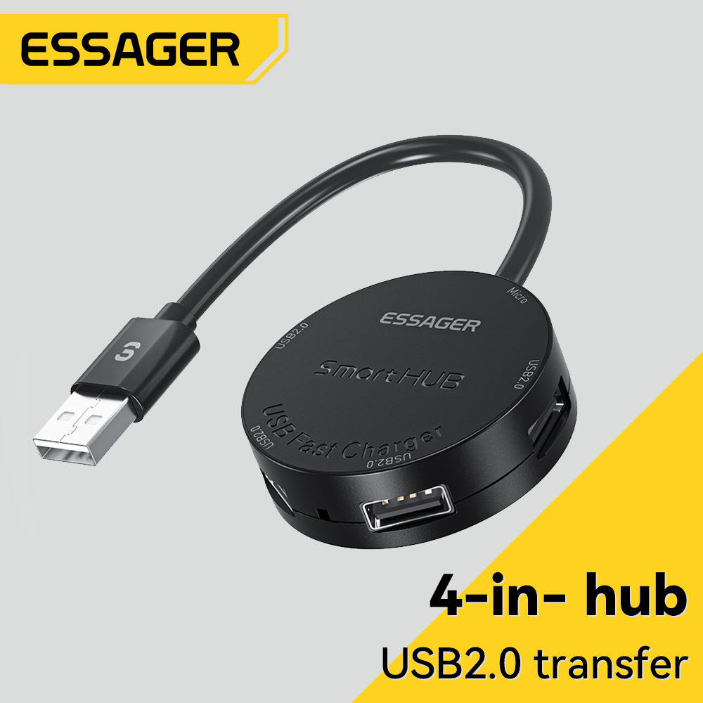 USB Hub 4 Port USB 1 Micro 480MB/S Transfer speed 5V 2.4A Data Cable Hub for Computer PC