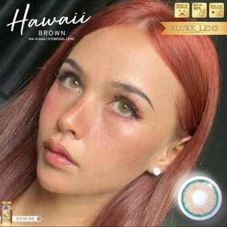 คอนแทคเลนส์ ⭐️ Hydrogel ค่าอมน้ำ60%💦 Hawaii brown (ขนาดโต) We wink เกรดพรีเมียม Made in Korea 🇰🇷