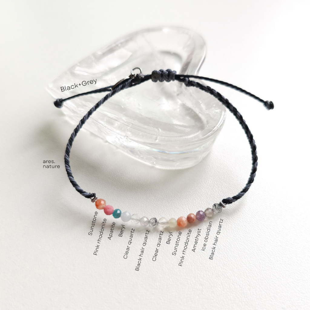 ares.nature - (หินเจีย) กำไลเชือกหิน รุ่น yarn กำไลหินนำโชค สร้อยข้อมือหิน