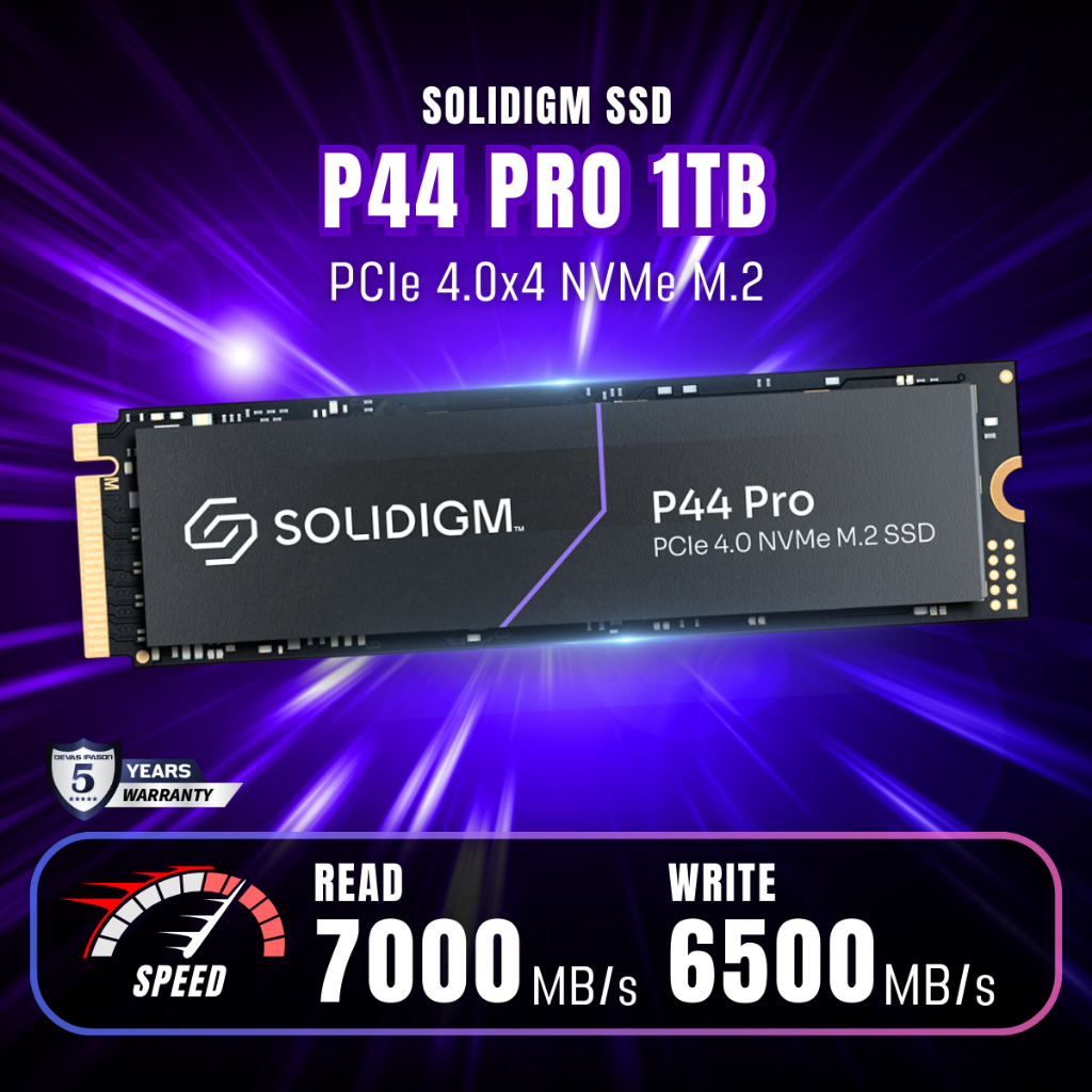 Solidigm SSD เอสเอสดี รุ่น P44 Pro 1TB (7000/s PCIe 4.0x4/ M.2 2280) รับประกัน 5 ปี โดย IPASON