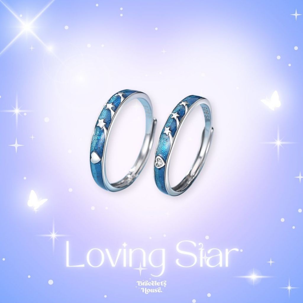 Braceletshouse ลด 100.- ใส่โค้ด WW2VA แหวนคู่เงินแท้ Loving Star ส่งฟรี EMS ![BD3]