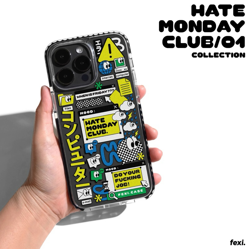 เคสไอโฟน ((สั่งทำชื่อได้)) “ Hate Monday Club 01 “ iPhone Case for 12 - 16 series & Samsung S24 series.