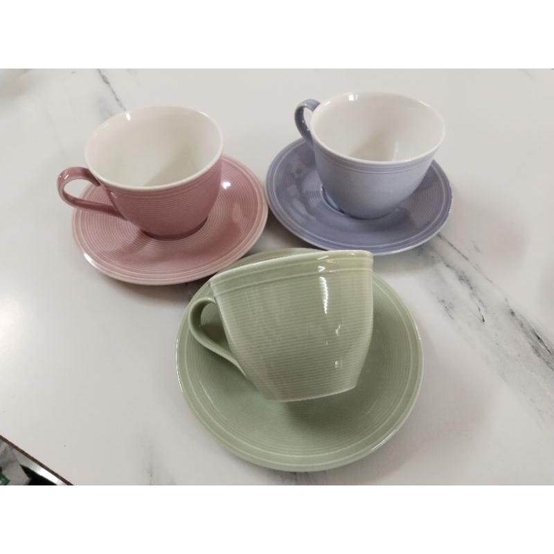 ชุดกาแฟสีพาสเทลลายริ้ว ขนาดความจุ 8ออนซ์