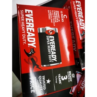 ถ่าน ตราแมว 9 ชีวิต ไซส์C (R14) 1.5V pack2 EVEREADY Super Heavy Duty Carbon Zinc ถ่าน แท้ประกันศูนย์-เอเวอร์เรดี้