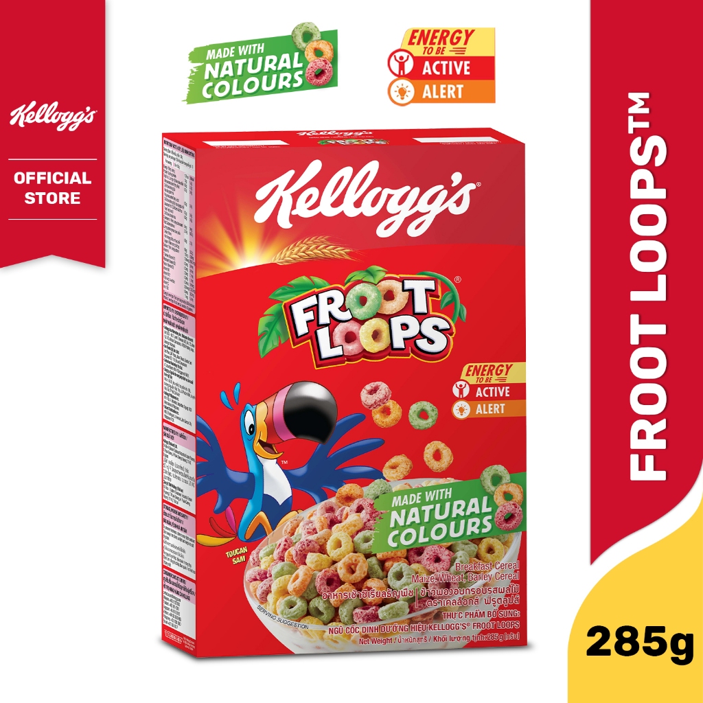 Kellogg's Froot Loops เคลล็อกส์ ฟรูตลูปส์ อาหารเช้า ซีเรียลธัญพืช 285 g.