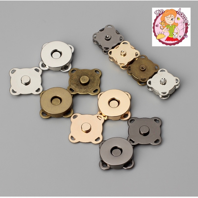 🧸กระดุมแม่เหล็ก 14mm,18mm แบบเย็บติด (เลือกสีได้) พร้อมส่ง🪡