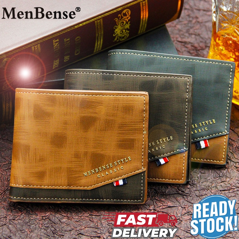 Menbenseกระเป๋าสตางค์ลําลองที่มีสไตล์ ความจุขนาดใหญ่ ช่องเสียบการ์ดหลายใบ สั้นและพกพาง่าย วัสดุ PU กระเป๋าสตางค์ที่พิมพ์