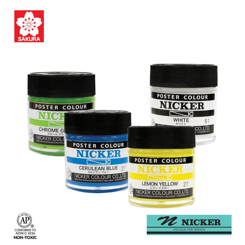 SAKURA (ซากุระ) สีโปสเตอร์ 40ml. NICKER COLOUR แยกขวด รหัส PCB-