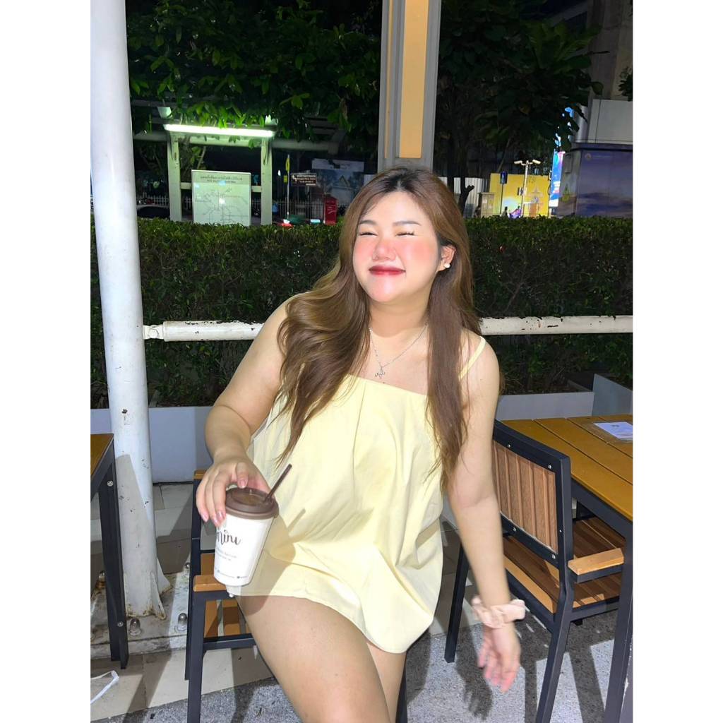 CiCi Plus+(3137)เสื้อสายเดี่ยว ดีเทลสม๊อค ปรับสายได้ ใส่สบายเหมาะสำหรับหน้าร้อน ขนาด - รูปที่ 4