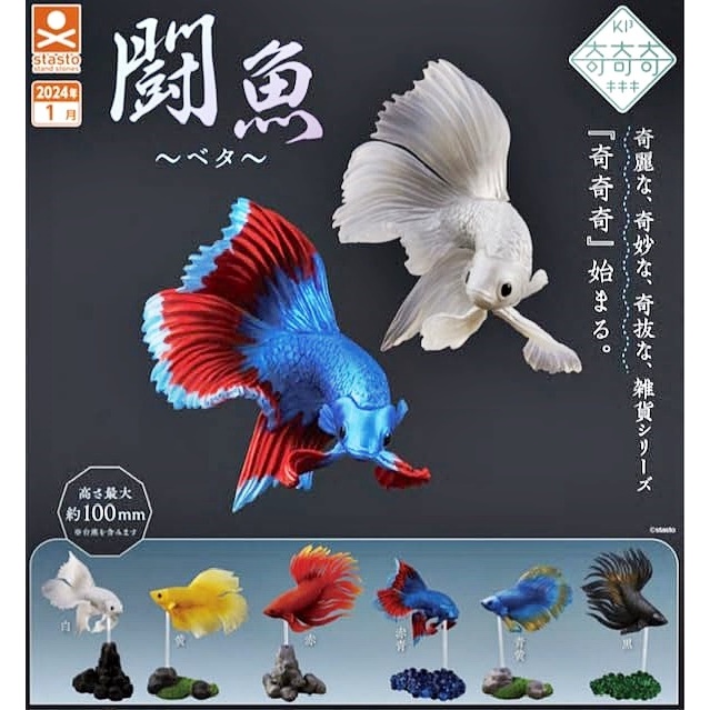 (ยกชุดพร้อมส่่ง) กาชาปองปลากัดสวยงามมินิ Gashapon STASTO Fighting Fish Betta Miniature Collection Vol.01 โมเดลปลากัด
