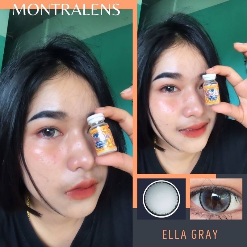 ⚡Montralens⚡Ella Gray💥มนตราเลนส์💥บิ๊กอายตาโต💥คอนแทคเลนส์สายตา💥คอนแทคเลนส์กรองแสง💥แถมฟรีตลับทุกคู่
