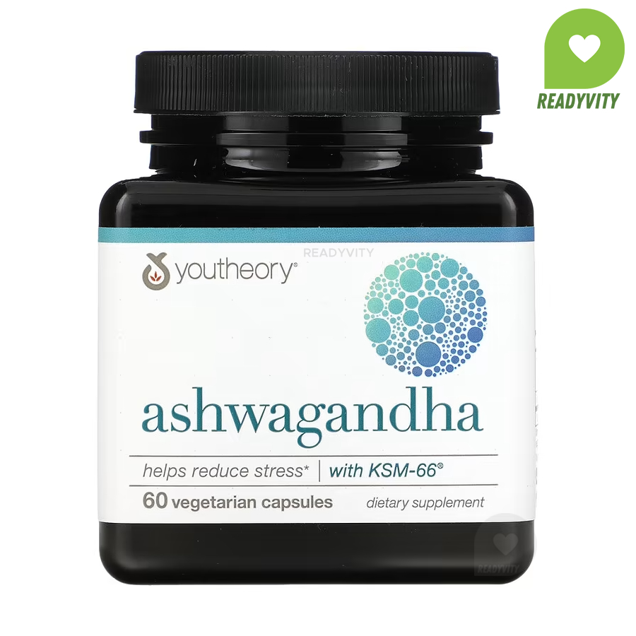 Youtheory, Ashwagandha, 60 Vegetarian Capsules