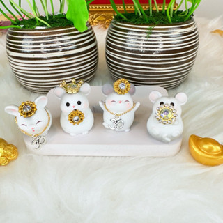 หนูมุสิกะ บริวารพระพิฆเนศ รุ่นจิ๋วแต่แจ๋ว สีเทา🤍