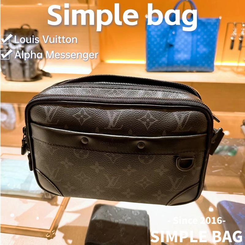 🍑หลุยส์วิตตอง Louis Vuitton Alpha Messenger bag LV กระเป๋า