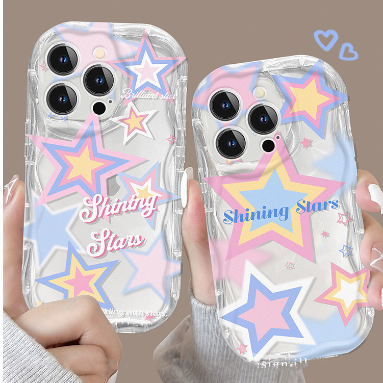 [ราคาโปรโมชั่น] ใช้งานร่วมกับ iPhone X XR XS สูงสุด 11 13 14 15 12 Pro Max 7 8 14 15 Plus 12 13 Mini สี Star เคสโทรศัพท์