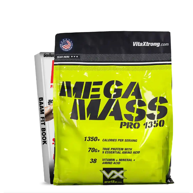 MEGA MASS 6 lb เมก้าแมส 6 ปอนด์ เวย์โปรตีนเพิ่มน้ำหนัก+เพิ่มกล้าม mega mass 6 lb