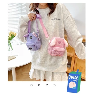 (พร้อมส่ง)Su158กระเป๋าสะพายไหล่ ผ้าลูกฟูก ขนาดเล็ก ลายการ์ตูนสุนัขน่ารัก สําหรับเด็กผู้หญิง