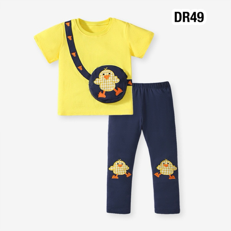 พร้อมส่งจากไทย ชุดเซ็ต Brand Little Maven ชุดเสื้อยืด+กางเกงเลกกิ้ง DR49 ราคา ถูกที่สุด ดีลบีเคเค แกลเลอรีภาพที่ 2