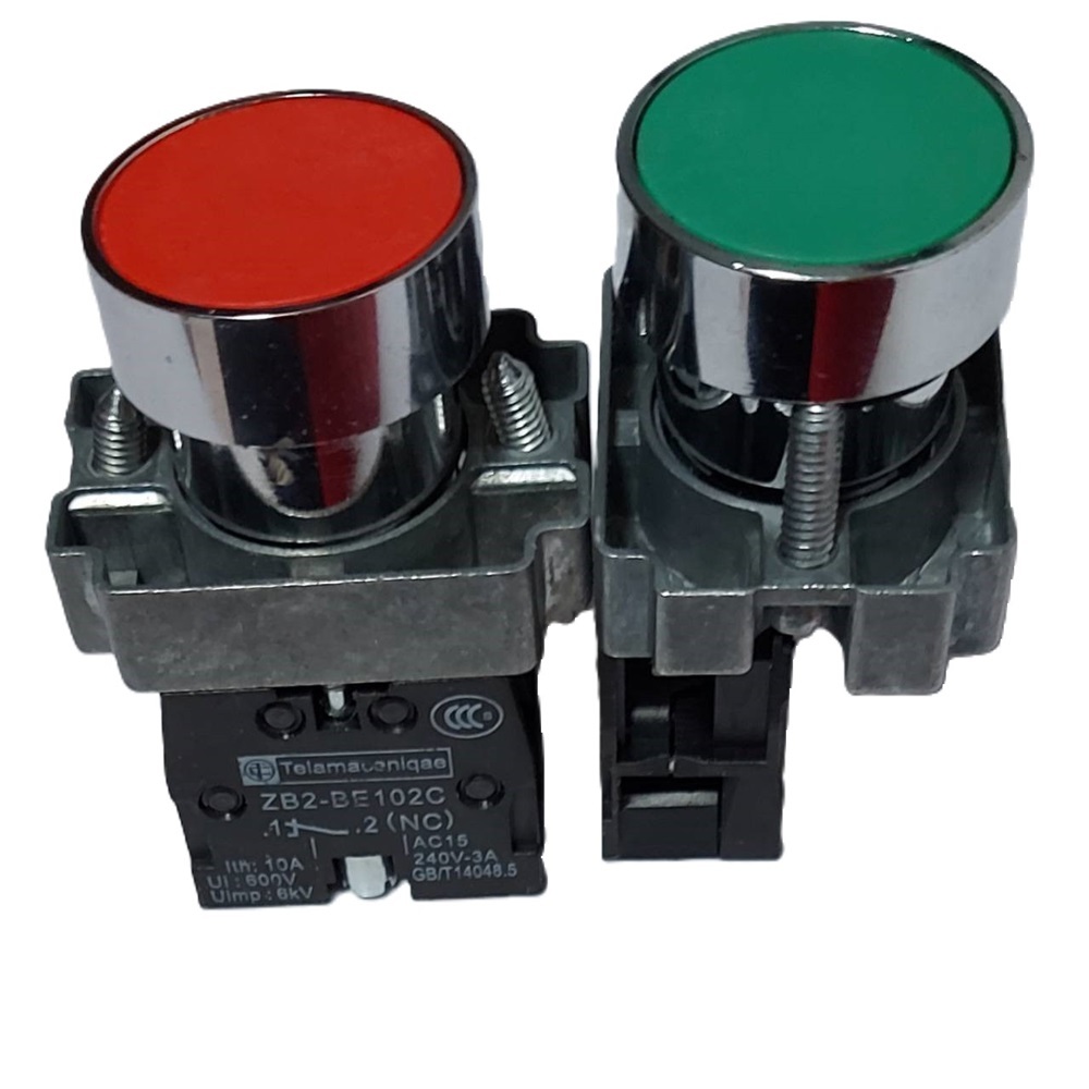 สวิตช์ปุ่มกด ขนาด 22มิล สีเขียว สีแดง โครงโลหะ แข็งแรง Push Button Switch 22mm XB2-BA31 XB2-BA42 Talamaceniqae