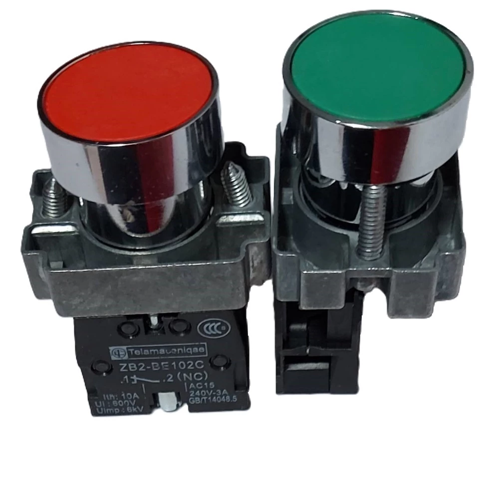 สวิตช์ปุ่มกด ขนาด 22มิล สีเขียว สีแดง โครงโลหะ แข็งแรง Push Button Switch 22mm XB2-BA31 XB2-BA42 Talamaceniqae