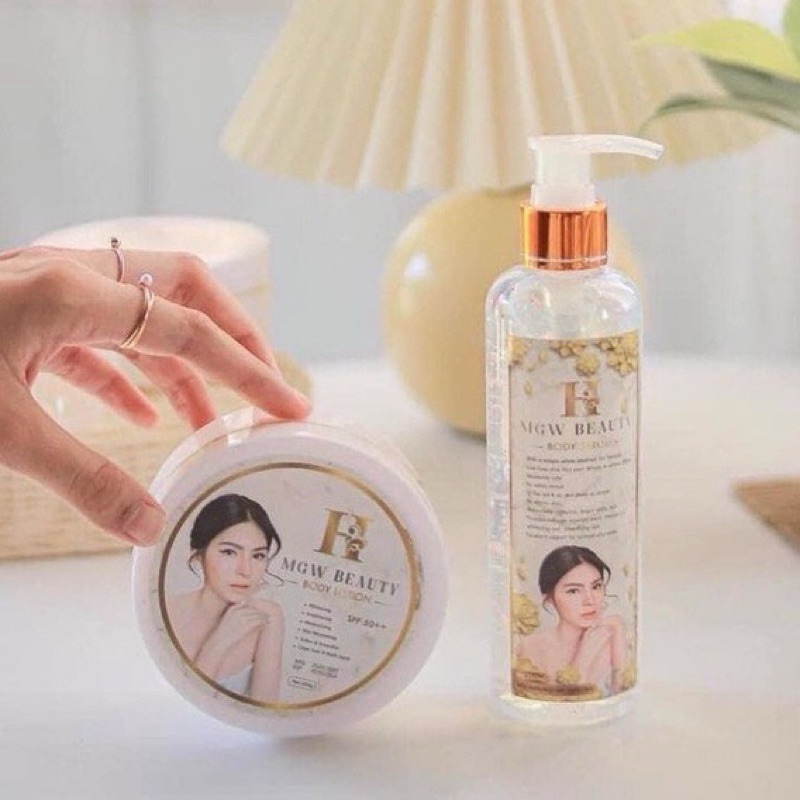 (📍กดในไลฟ์ถูกกว่า📍)✨ H Mgw Beauty Body Lotion + Serum ครีมเมจิกไวท์🪄