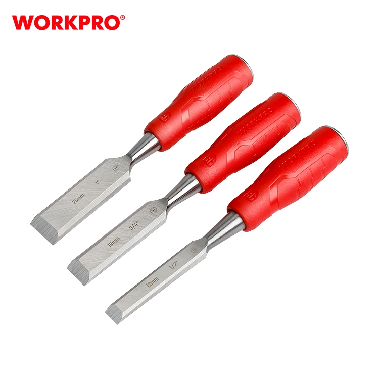 WORKPRO ชุดสิ่วงานไม้ด้ามแดง 3 ชิ้น รุ่น WP201300