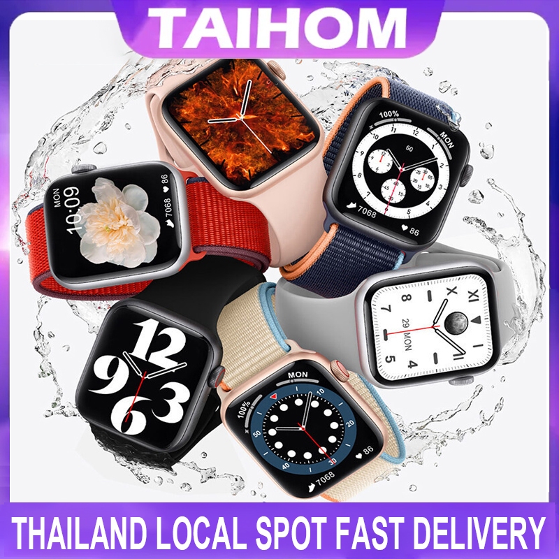 TAIHOM สายซิลิโคนสำหรับ AppleWatch 42 มม.38 มม.44 มม.40 มม.สร้อยข้อมือยางสายนาฬิกาสีดำสายรัดฉันนาฬิกา เปลี่ยนสายนาฬิกา