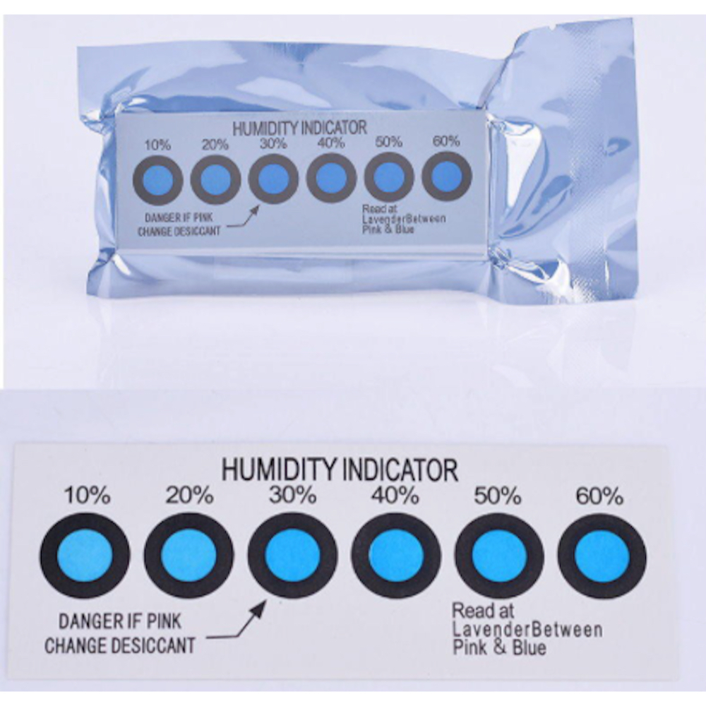 แผ่นวัดความชื้น (Humidity Indicator Card) [ ขายเป็นซอง , 1 ซอง มี 50 แผ่น ]