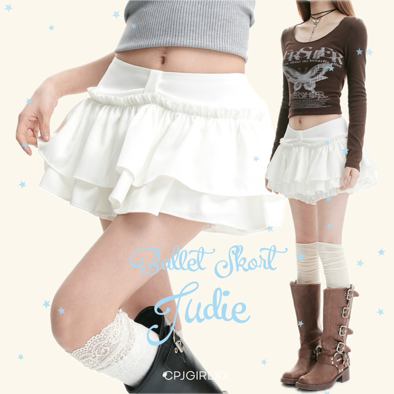 cpjgirlxx | Judie Ballet bow mini skort [SS24] กรเะโปรงเกงบัลเลต์ โลลิต้า