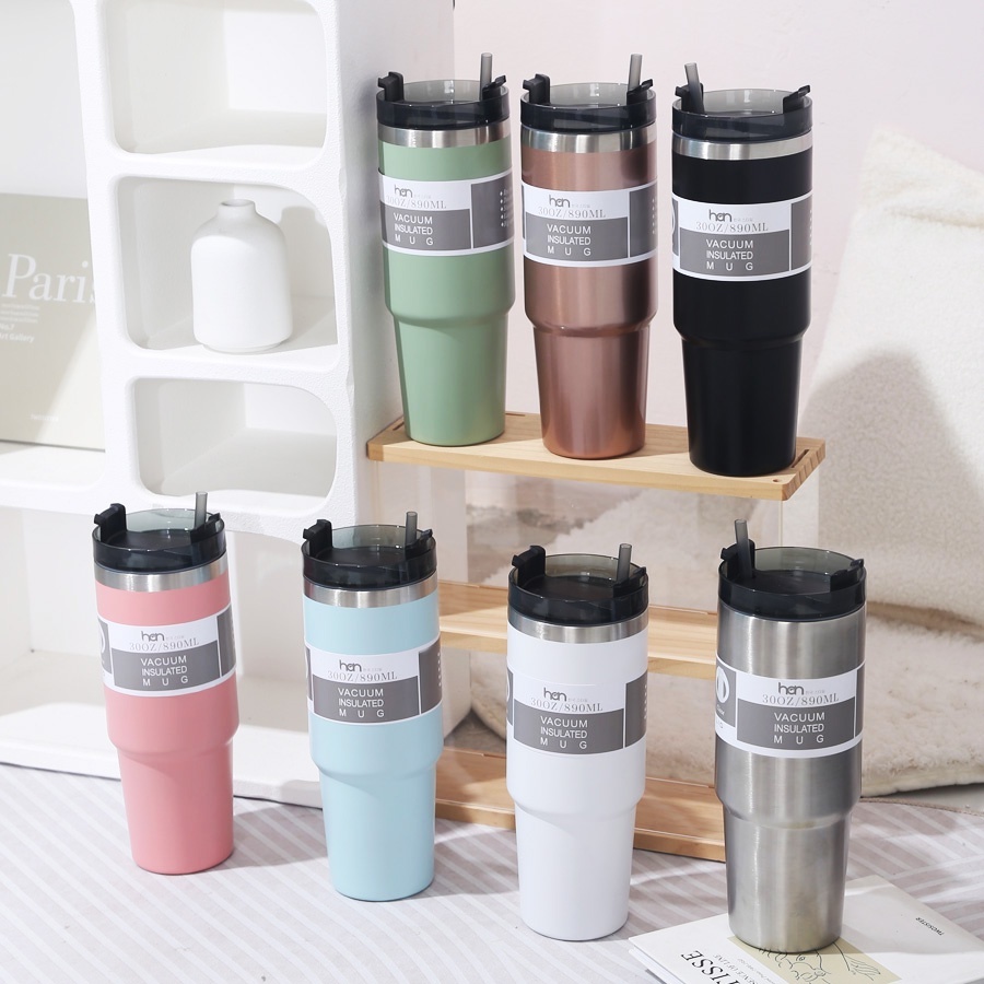 HAN แก้วแพนด้า พร้อมส่ง 30ozแก้วเก็บความเย็น สแตนเลสแท้304 รับประกันไอน้ำไม่เกาะแก้ว ขนาด 30ออนซ์